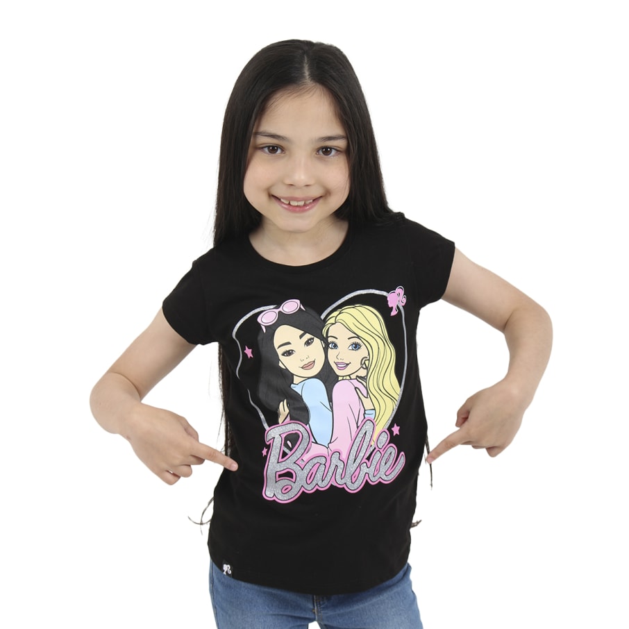 POLO BASICO MC BARBIE NIÑA NEGRO