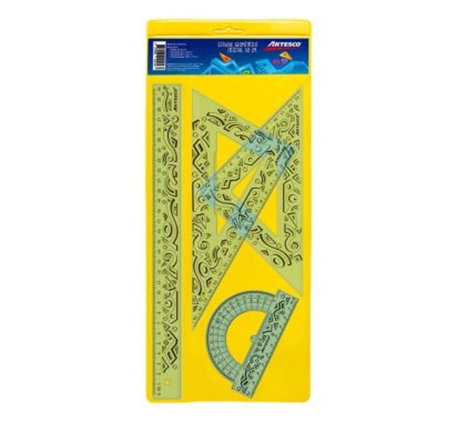 Estuche Geométrico 30 cm Cristal Artesco 
