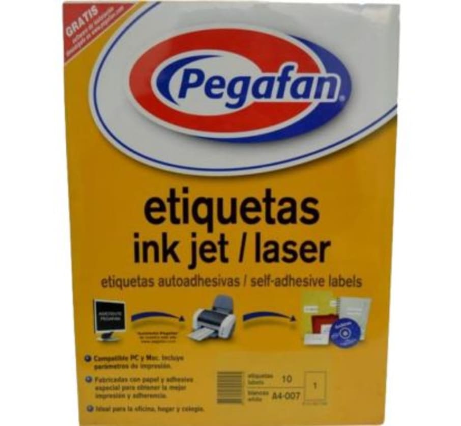 ETIQUETAS A4-007 PAQX10