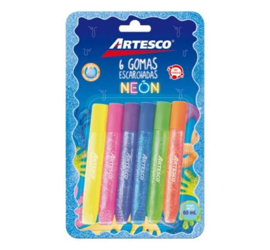 PEGAMENTO ESCARCHA NEON BLISTER X 6 10ML