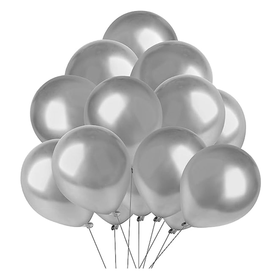 Globo Cromado N°9  x25 Plateado