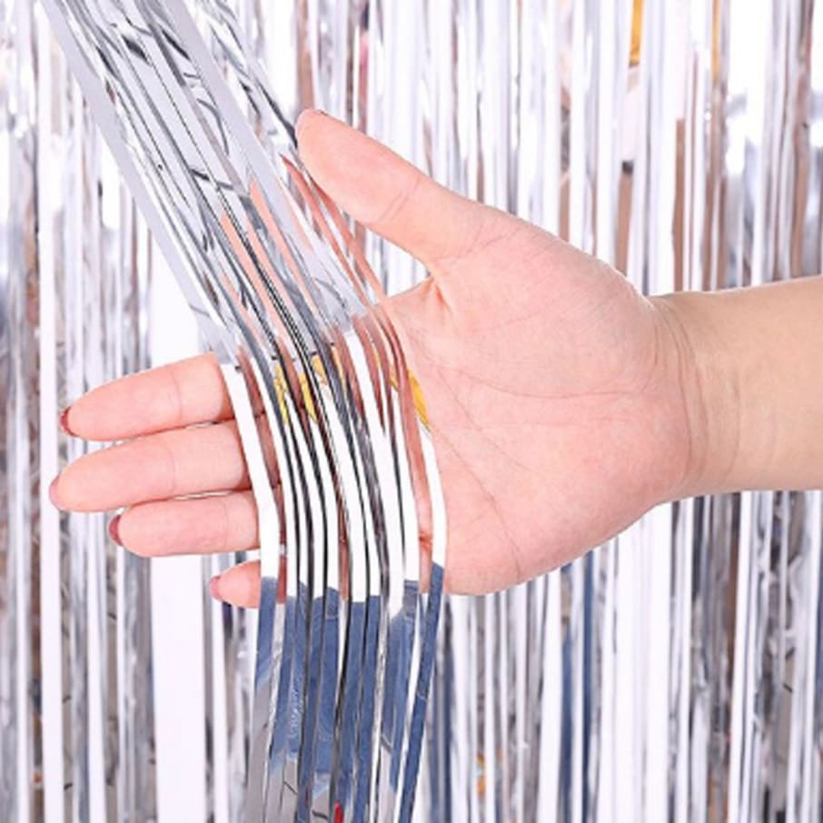 Cortina Guirnalda metalica 2x1 mt Plateada