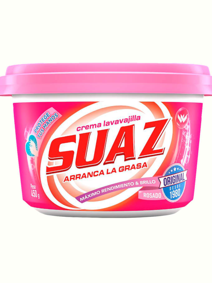 Crema Lavavajilla Suaz Rosado 450G