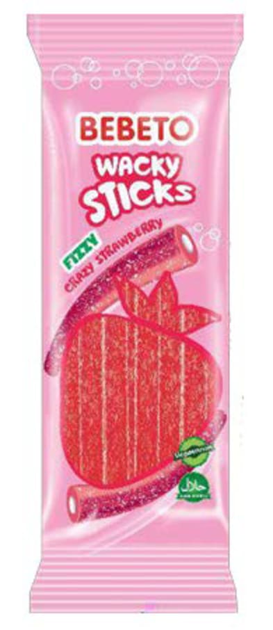 Bebeto Wacky Stick Fizzi Frutilla 180 Gr.