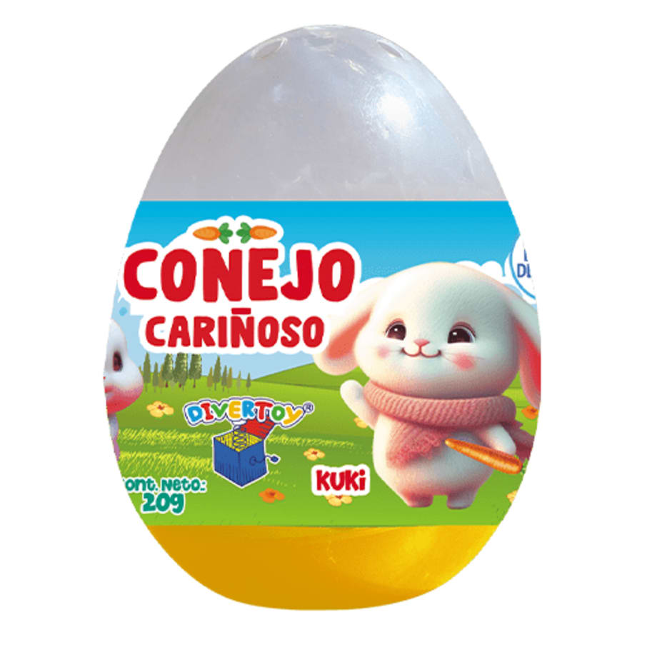 Huevo  Conejo Cariñoso Sin Sellos 20 Gr Unidades