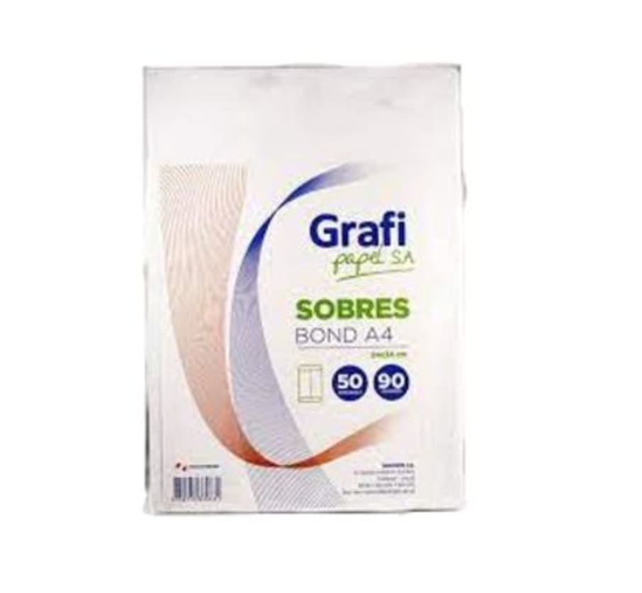 SOBRE BLANCO 90GR A-4 (PQTX50)