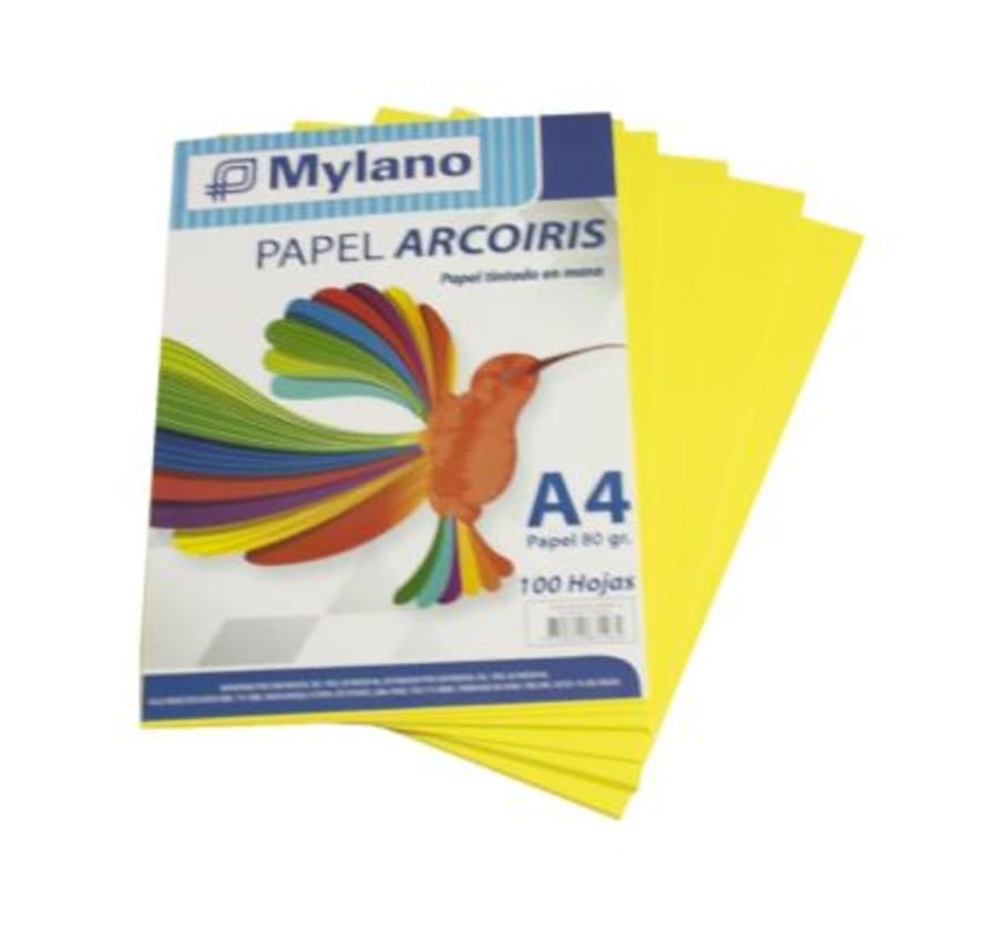 PAPEL ARCOIRIS AMARILLO A-4 80GR X 100HJ