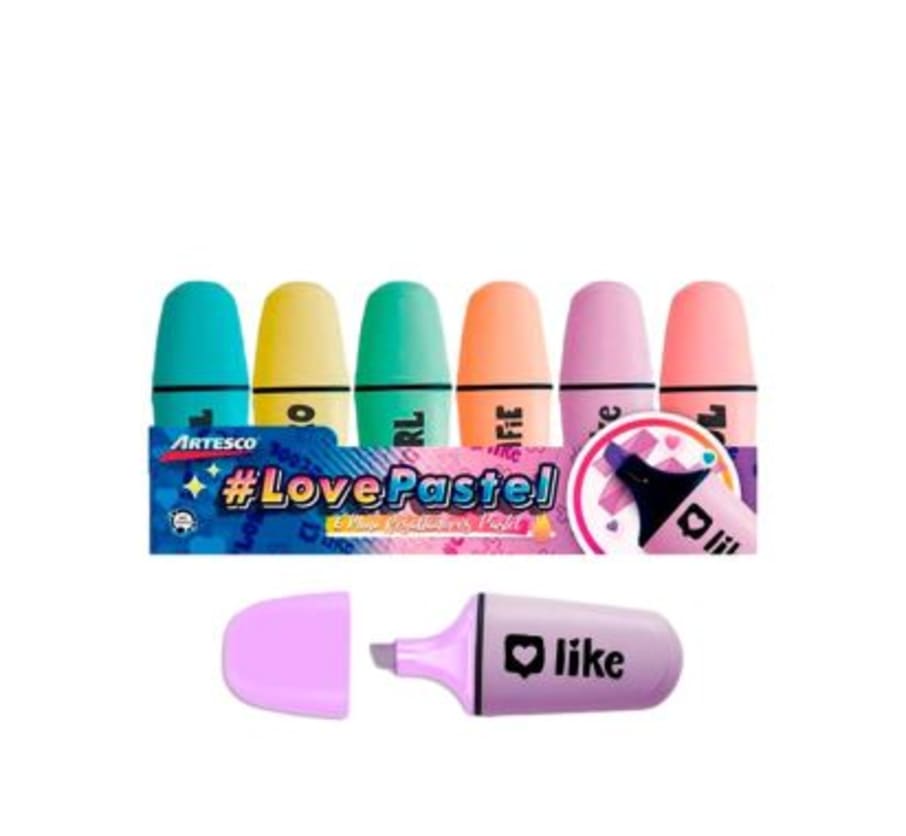 PLUMON ART RESALTADOR MINI PASTEL BTL X6