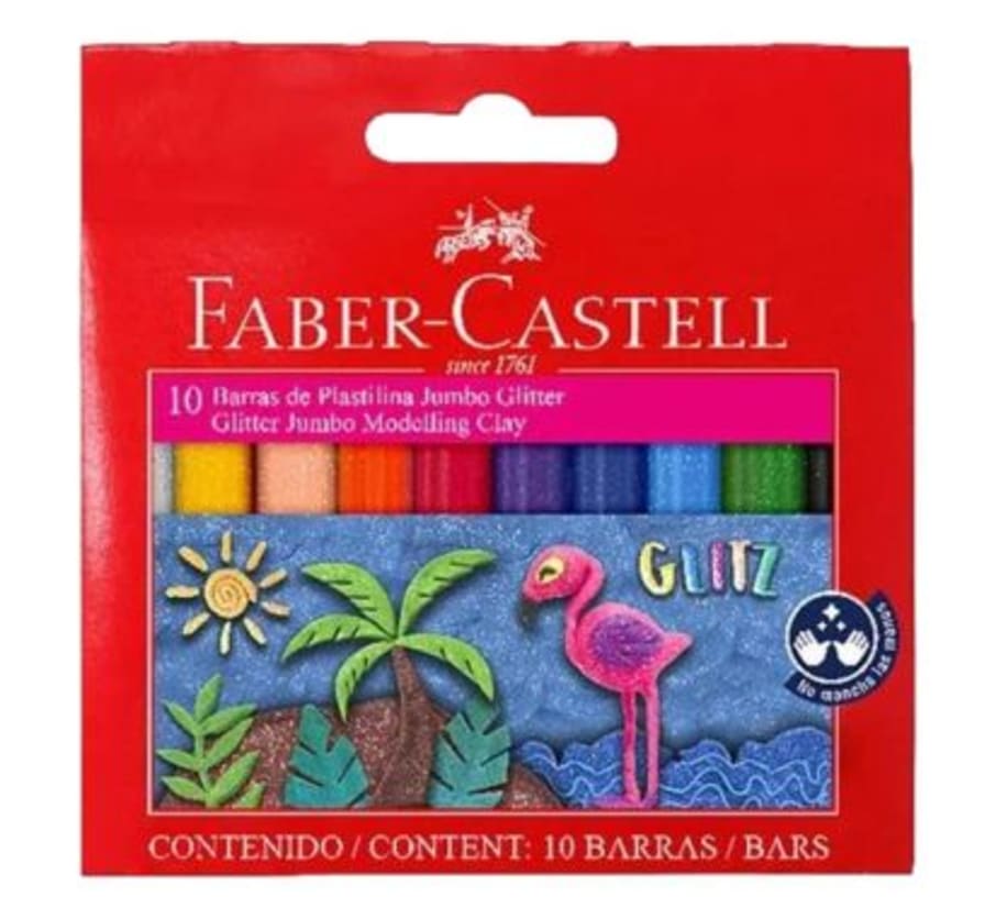 PLASTILINA JUMBO GLITTER CJAX10