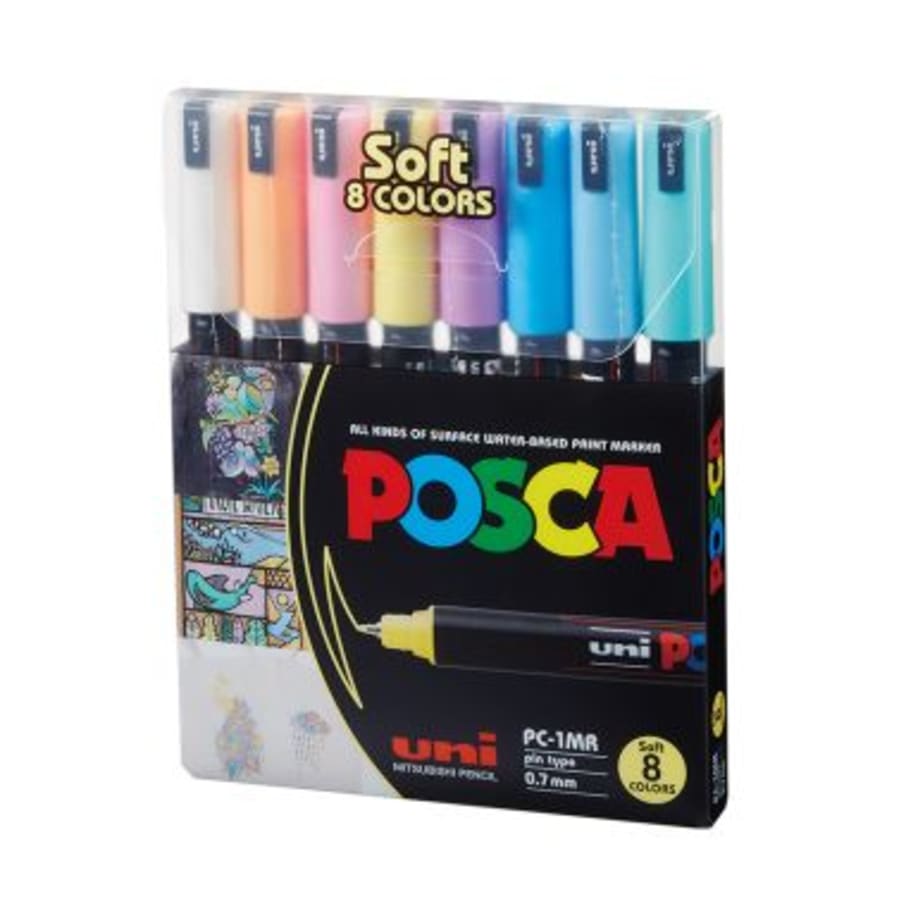 PLUMON POSCA PC-1MR ESTX8 COLORES PASTELES