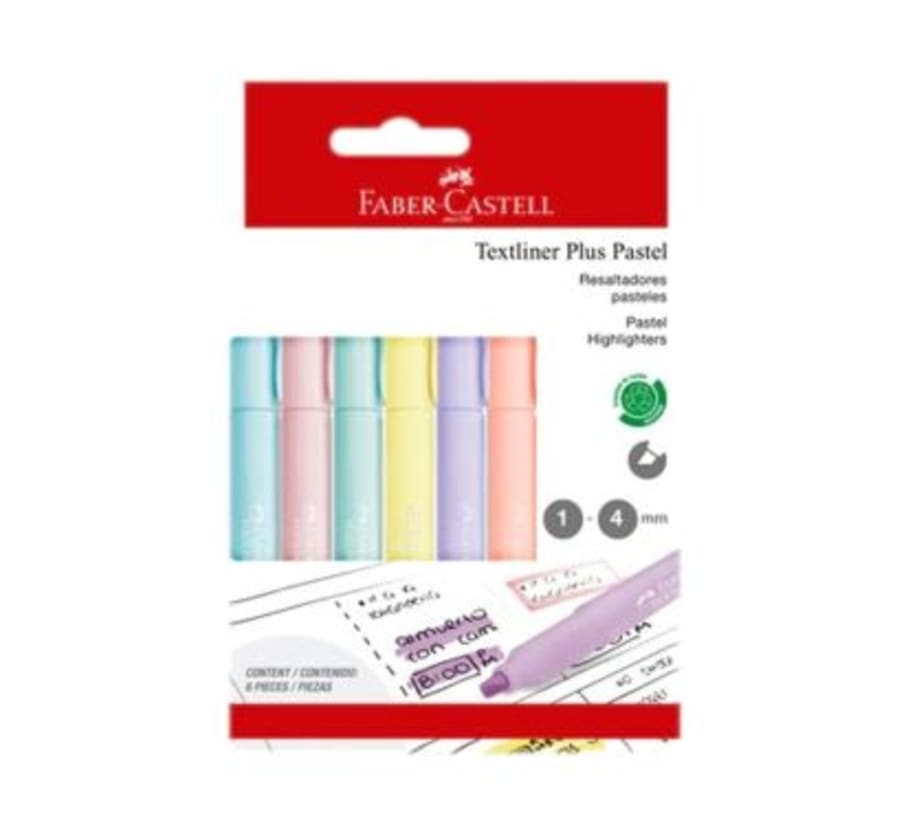 PLUMON F.C TEXTLINER PLUS PASTEL BLT X 6