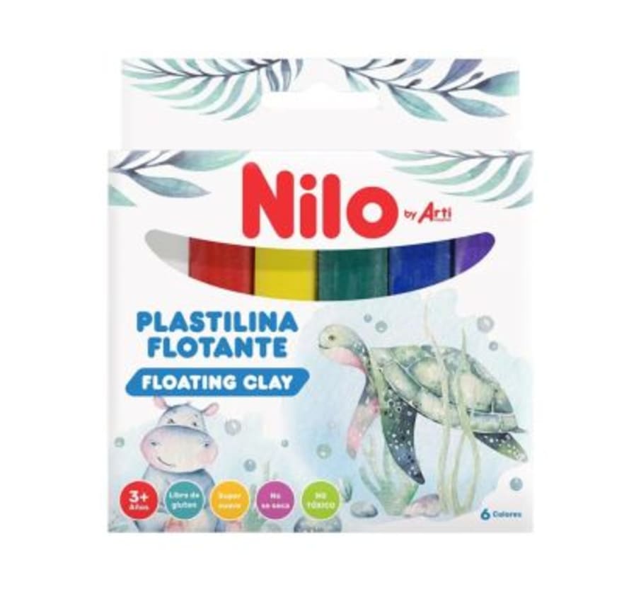 PLASTILINA FLOTANTE X 6 COL X160GR FCBX100