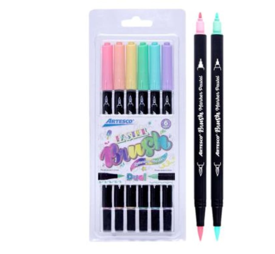 PLUMON DOBLE PUNTA BRUSH PASTEL X6