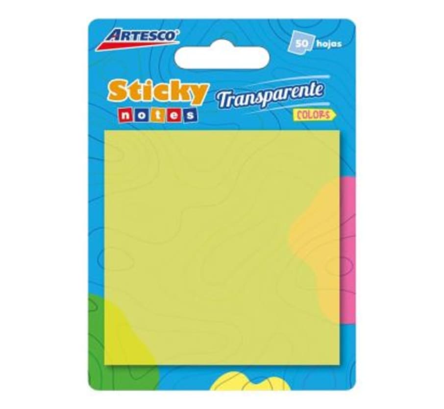 NOTAS ADH TRANSP 3X3 50H AMARILLO (654)