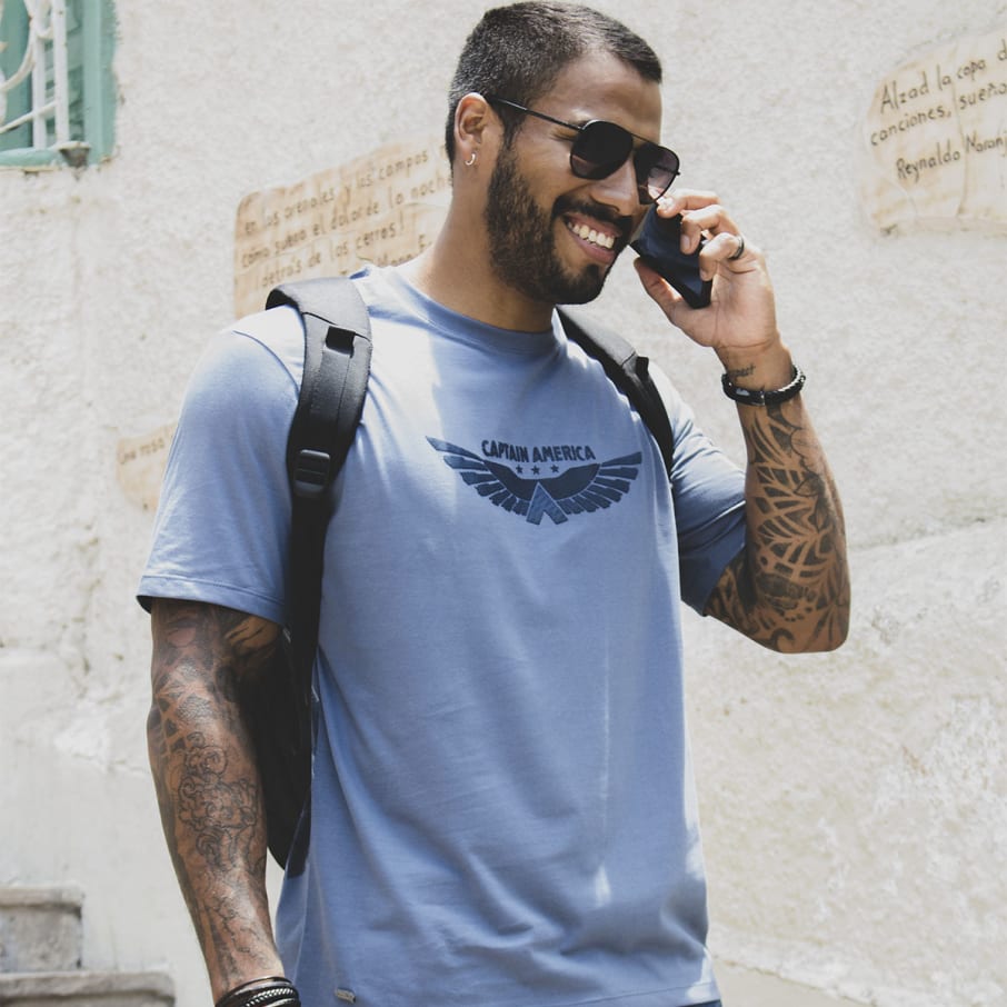 POLO MC CAPITAN AMERICA HOMBRE INDIGO