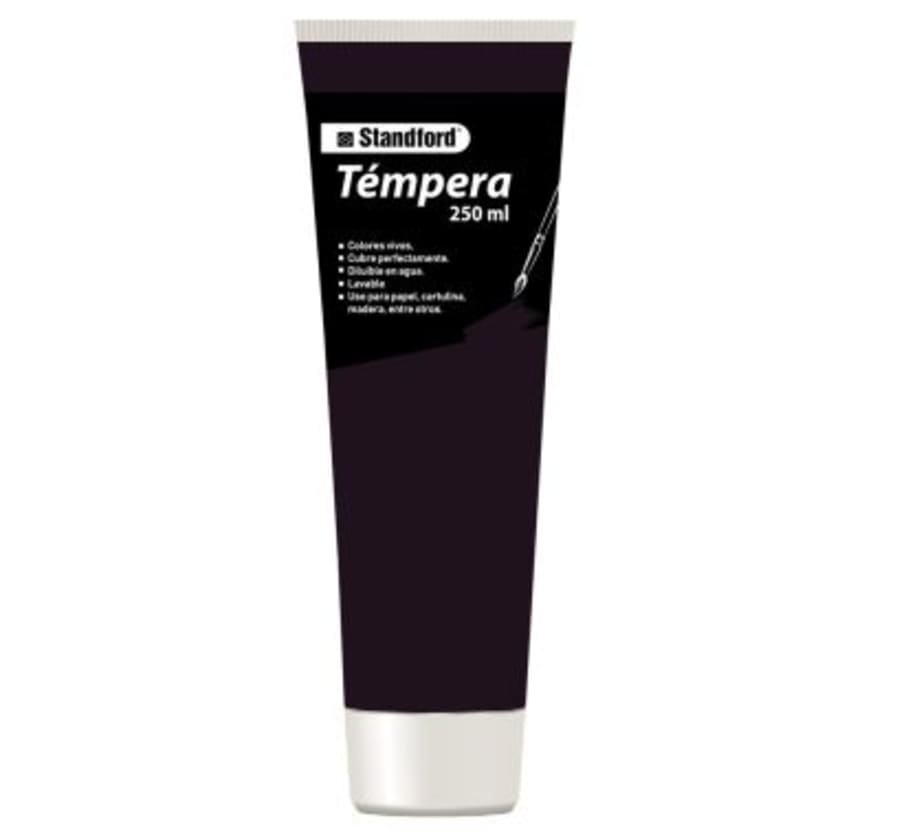 TEMPERA STDF EN TUBO X 250CC NEGRO