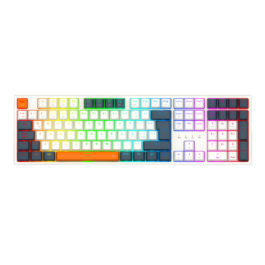 Teclado Redragon TRUNDLE K668WBO-RGB Spanish