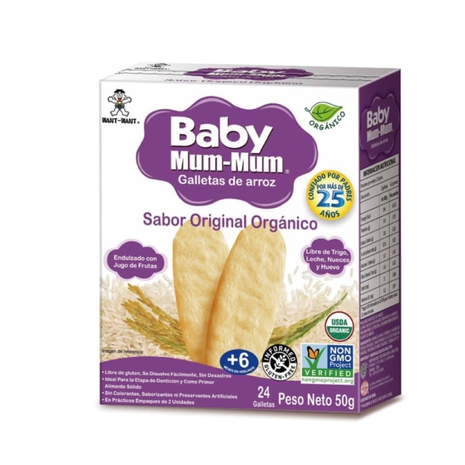 Galleta de arroz sabor original organico 50 gramos Marca Baby Mum-Mum