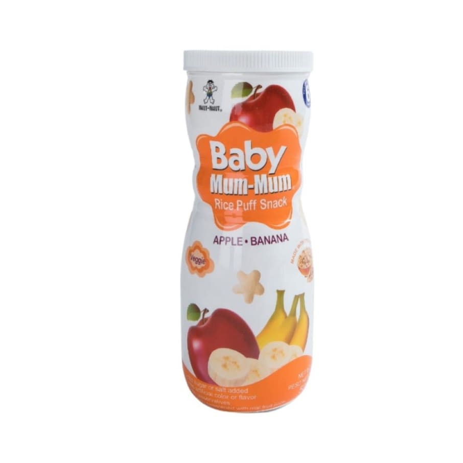 Puff de arroz sabor manzana y platano 50 gramos Marca Baby Mum-Mum
