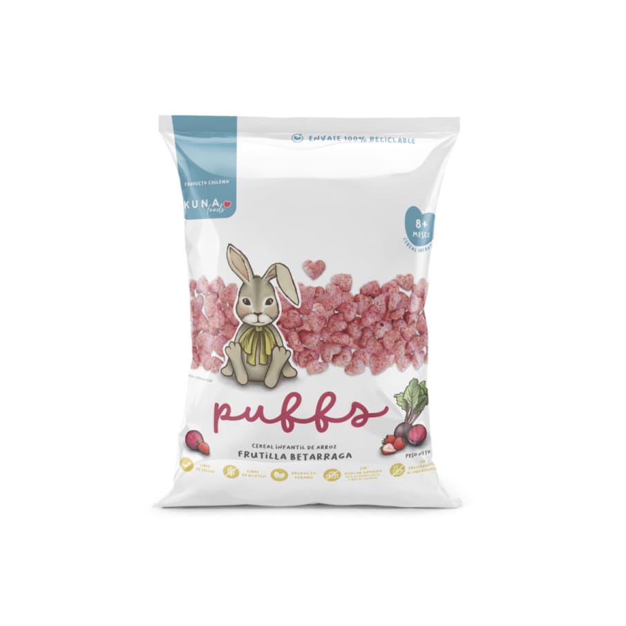 Puffs sabor frutilla betarraga 10 gr Marca Kuna Foods