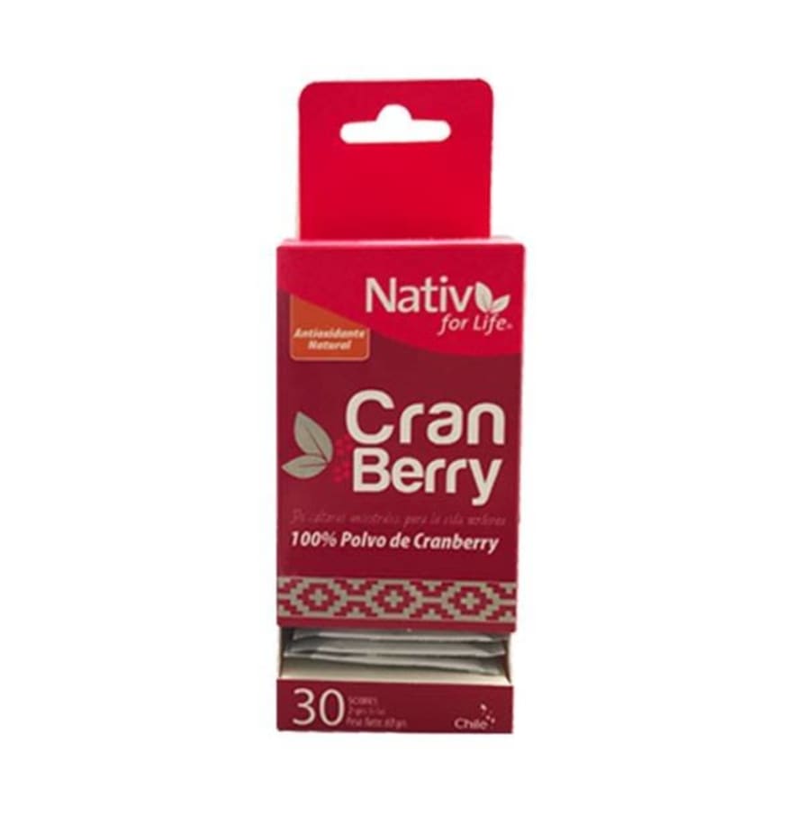 Cranberry 30 sachet de 2 gramos Marca Nativ For Life