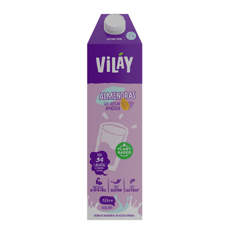 Bebida vegetal almendra sin azucar 1 litro Marca Vilay