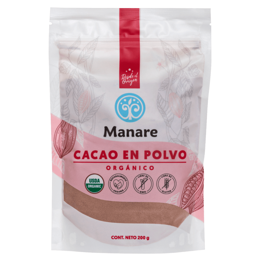 Cacao en polvo organico 200 gramos Marca Manare
