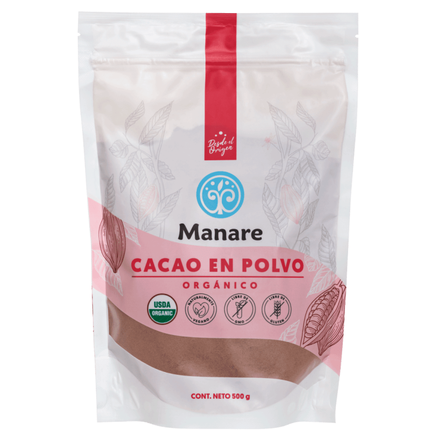 Cacao en polvo organico 500 gramos Marca Manare