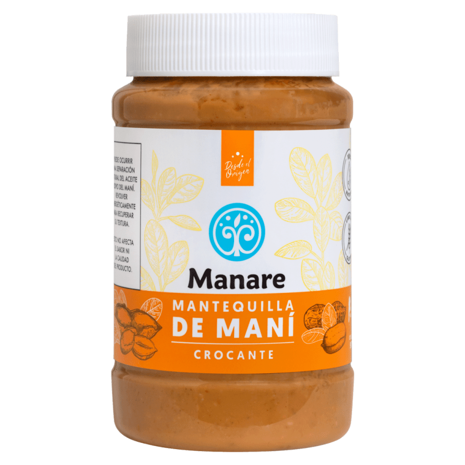 Mantequilla de mani crocante 500 gramos Marca Manare