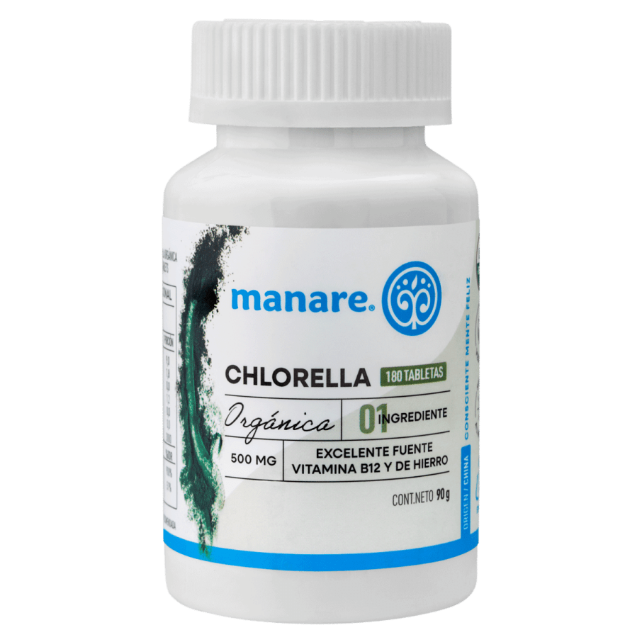 Chlorella organica 180 tabletas Marca Manare