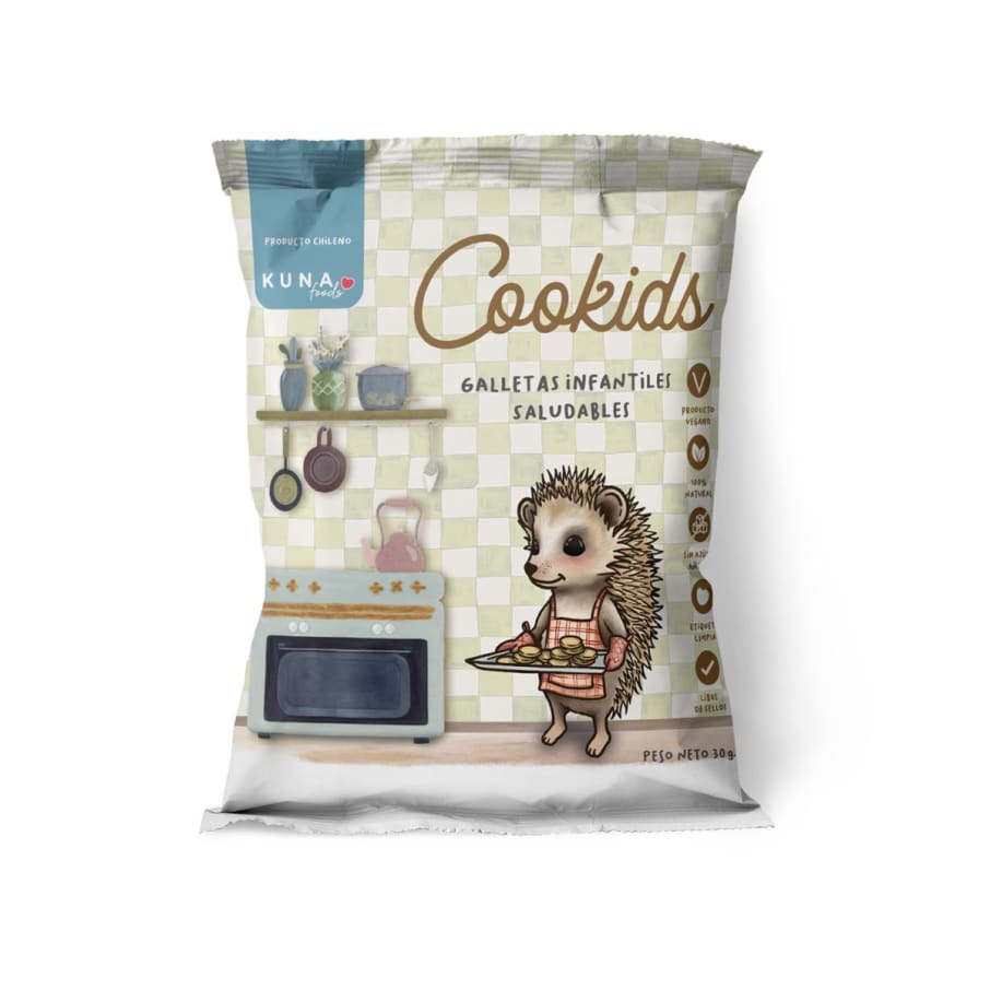 Galletas cookids sabor original 30 gr Marca Kuna Foods