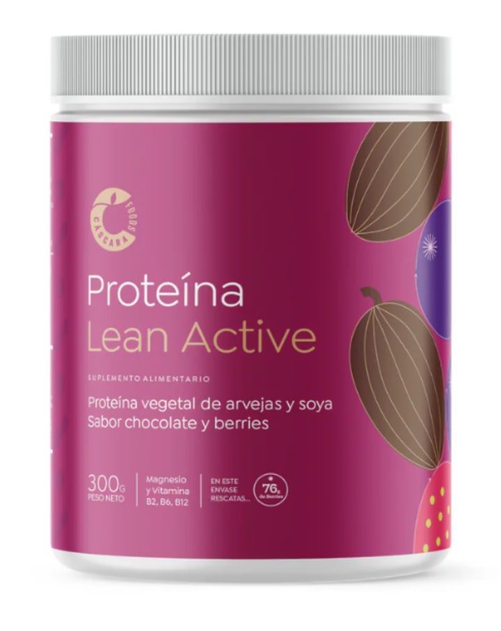 Proteina lean active chocolate berries 300 gramos Marca Cascara Foods