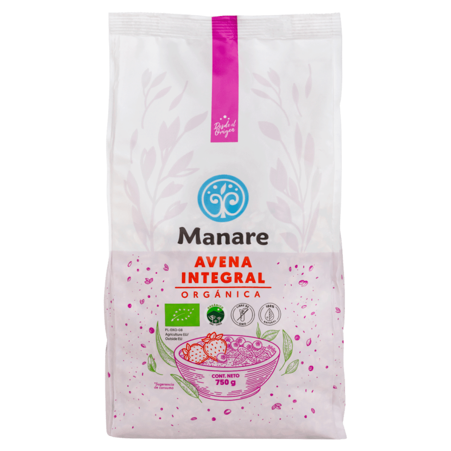 Avena integral organica 750 gramos Marca Manare