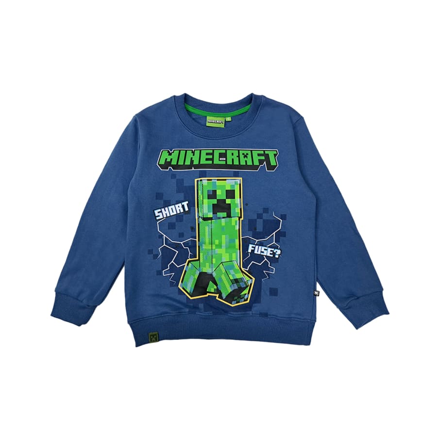 POLERA BASICA MINECRAFT NIÑO ACERO