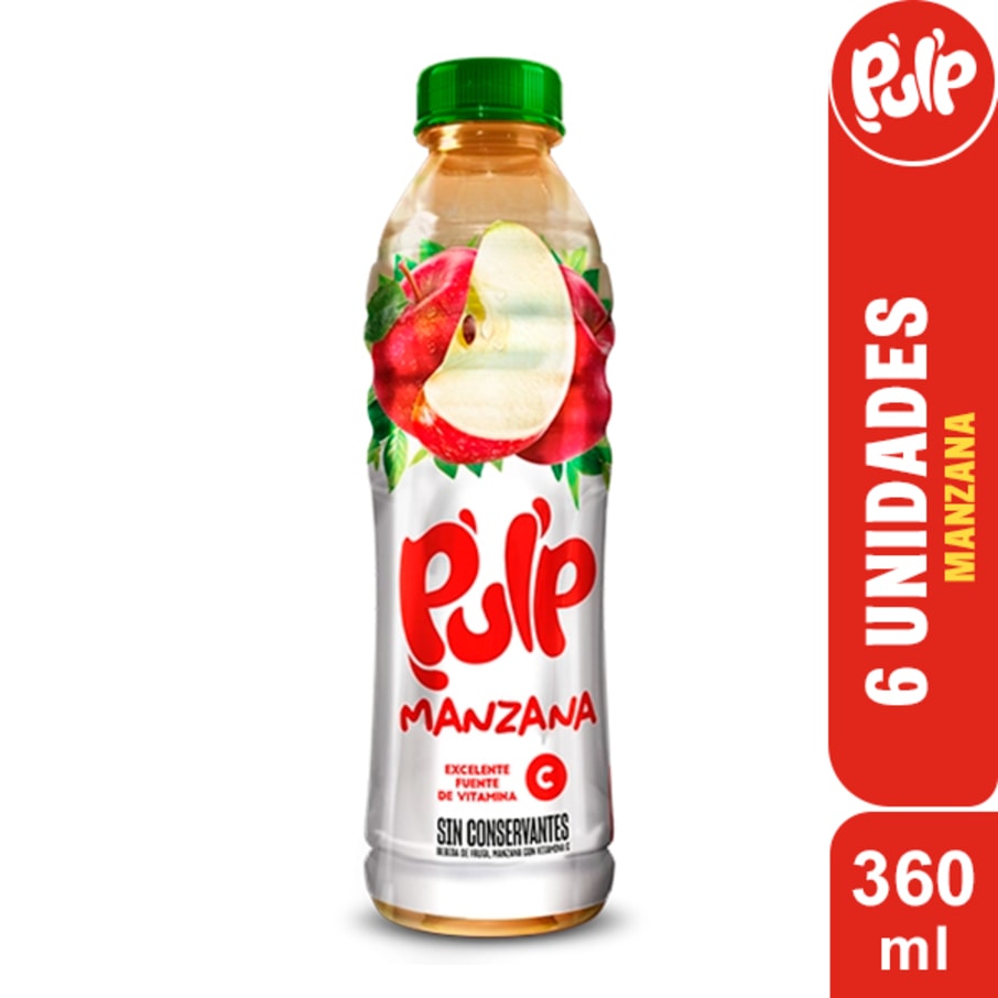 PULP MANZANA PET NO RETORNABLE 360 ML 6