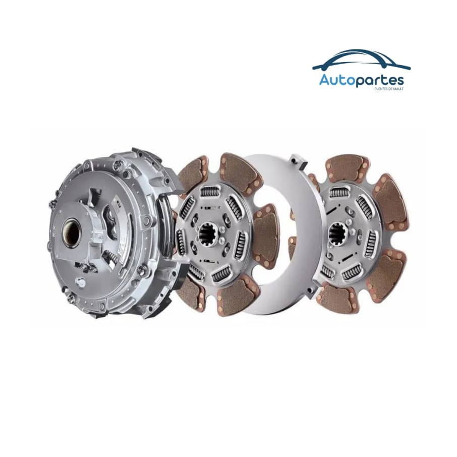 Kit de embrague diámetro disco de 15,5 mm sin torque 1700 lb-ft, doble disco de 7 resortes y 4 aletas.