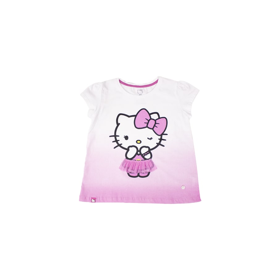 POLO MODA MANGA CORTA HELLO KITTY NIÑA BLANCO