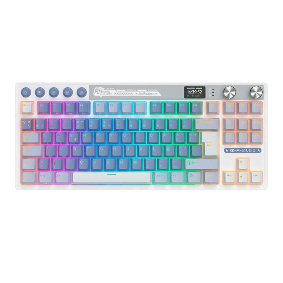 Teclado Royal Kludge RK M87 TKL Inalambrico OCEAN BLUE - CREAMY SWITCH