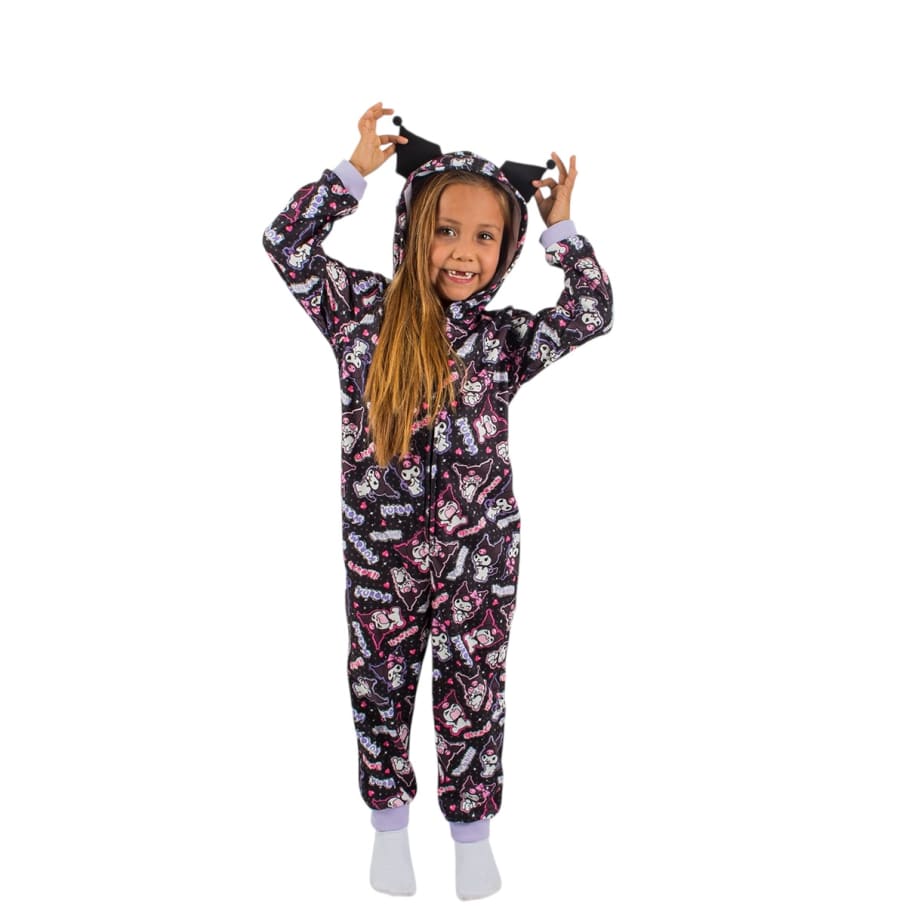 PIJAMA ENTERIZO KUROMI NIÑA NEGRO