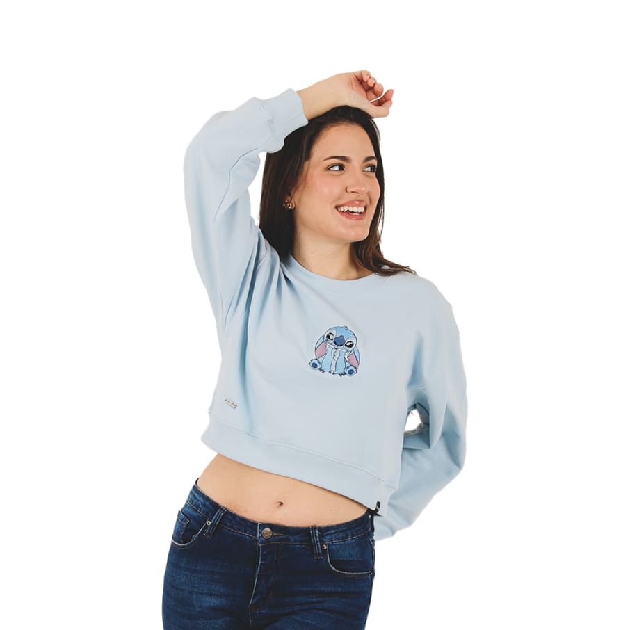POLERA LILO Y STITCH MUJER CELESTE