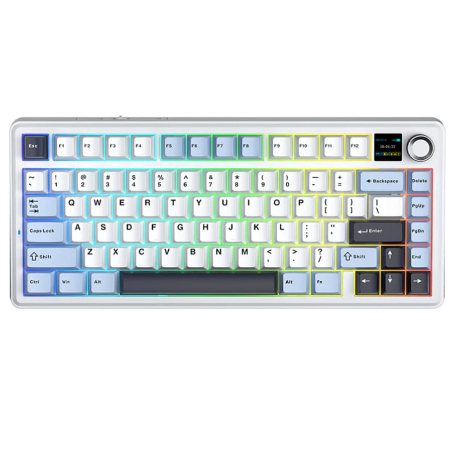 Teclado Aula F75 MAX Wireless White/Blue/Dark Purple (Sw Green) EN