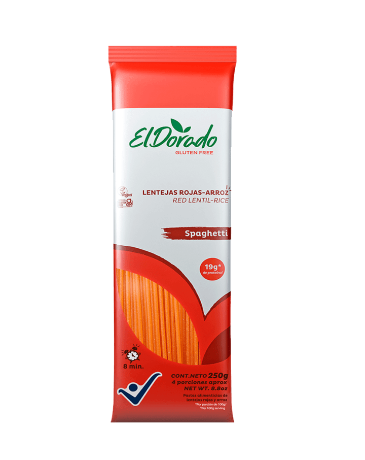 Pasta de lentejas rojas de spaguetti 250 gramos El Dorado