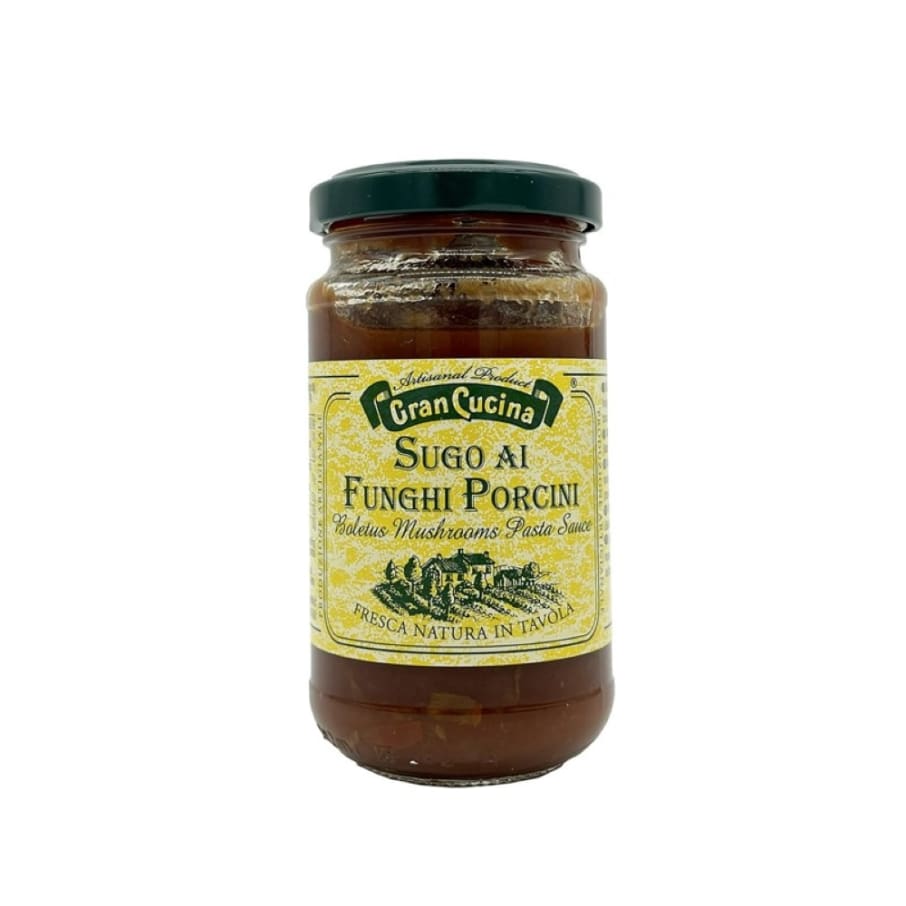 Salsa de tomate gourmet con setas porcini 180 gramos Marca Gran Cucina