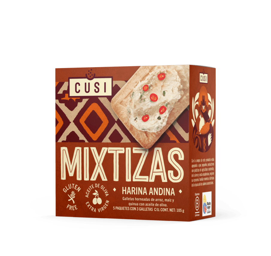 Crackers de arroz, maiz y yuca 105 gramos Marca Cusi
