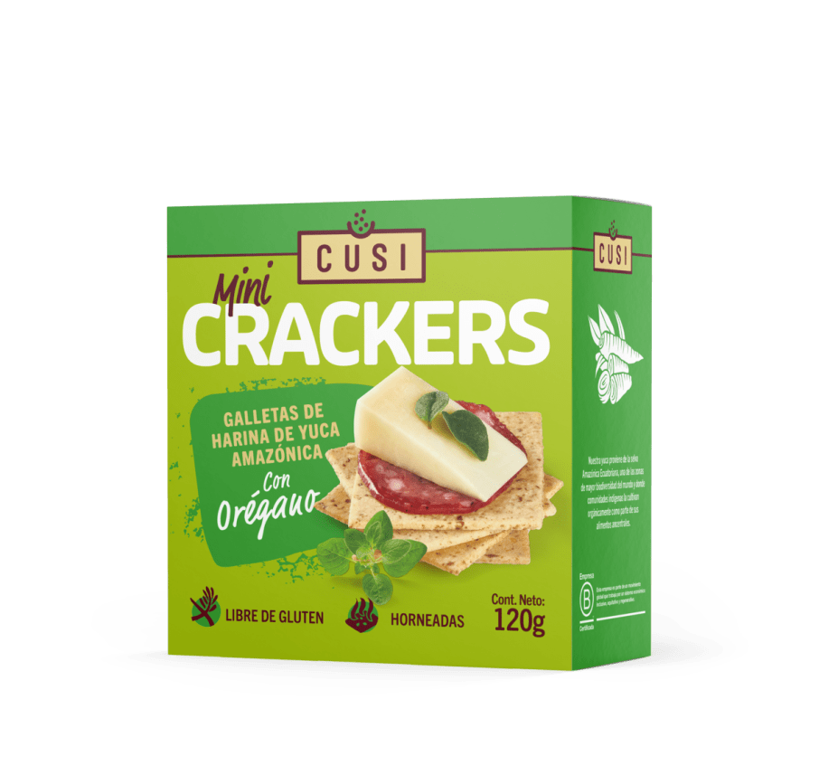 Crackers de yuca y oregano 120 gramos Marca Cusi
