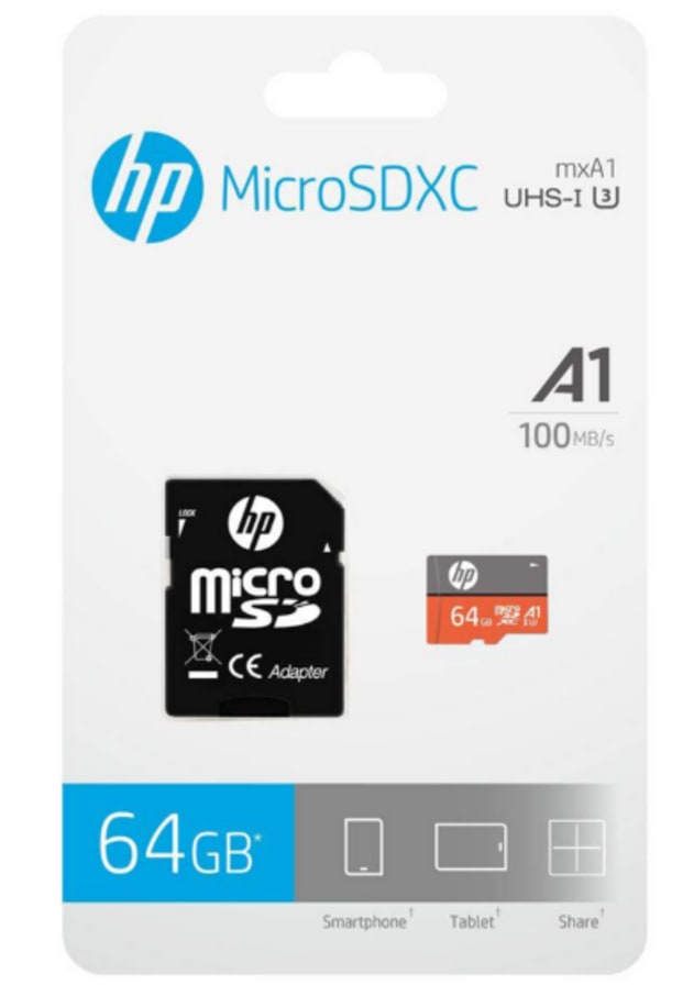 MICROSD XC HP 64GB 100MB/50 (R/W) HP +ADAP HMX330