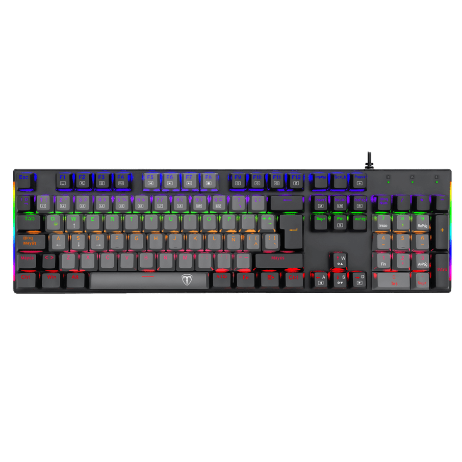 Teclado T-Dagger NAXOS Rainbow, Spanish T-TGK310-GW-SP GREY/BLACK RED SWICH