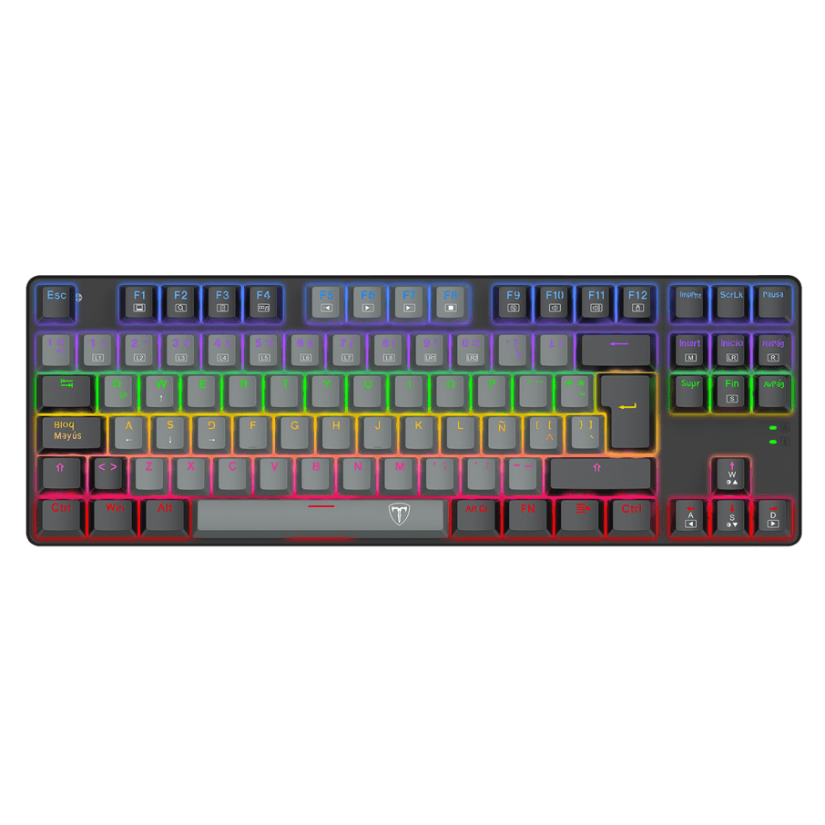 Teclado T-Dagger BORA Rainbow, Spanish T-TGK313-RD-SP GREY/BLACK RED SWITCH