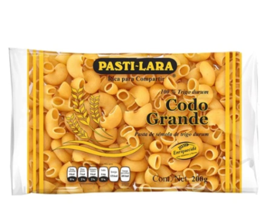 Pasta Para Sopa Pasti-Lara Codo Grande 160 Gr