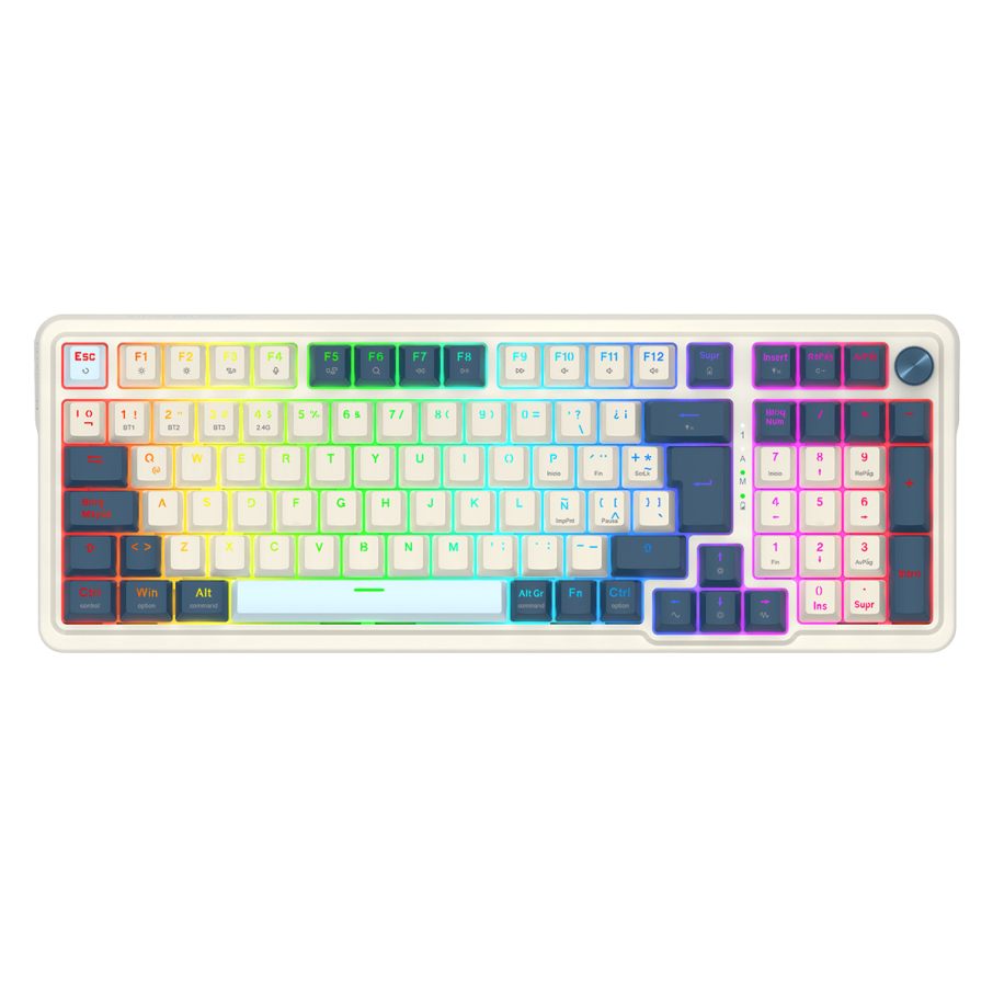 Teclado Redragon EISA K686-RGB-PRO Wireless Spanish WB WHITE/BLUE